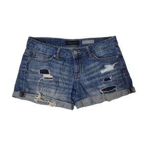 Aeropostale Midi Distressed Denim Jean Shorts Size 2